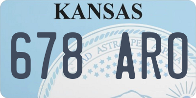 KS license plate 678ARO