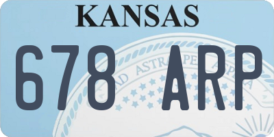 KS license plate 678ARP