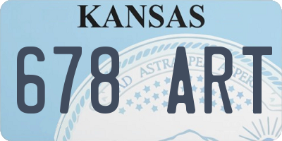 KS license plate 678ART