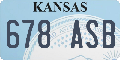KS license plate 678ASB