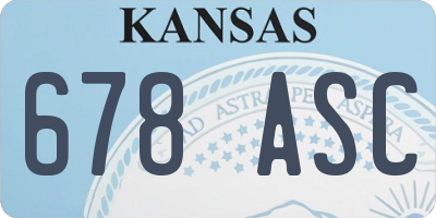 KS license plate 678ASC