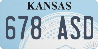 KS license plate 678ASD