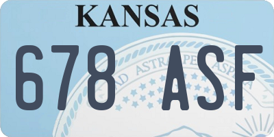 KS license plate 678ASF