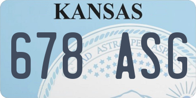 KS license plate 678ASG