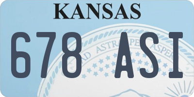 KS license plate 678ASI