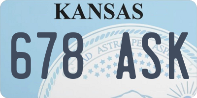 KS license plate 678ASK