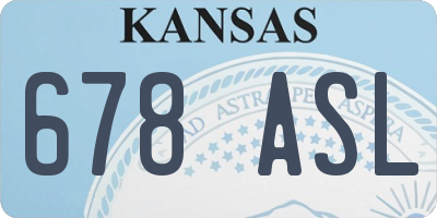 KS license plate 678ASL