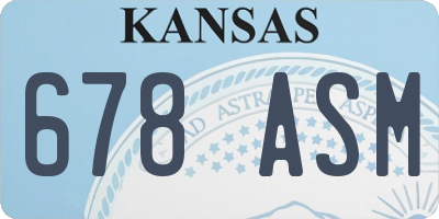 KS license plate 678ASM