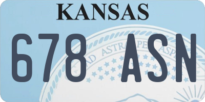 KS license plate 678ASN