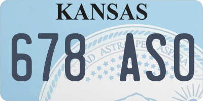 KS license plate 678ASO