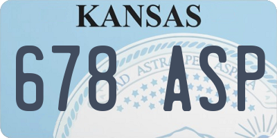KS license plate 678ASP
