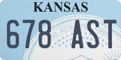 KS license plate 678AST