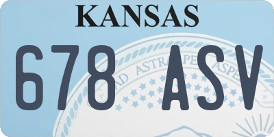 KS license plate 678ASV