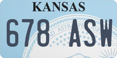 KS license plate 678ASW