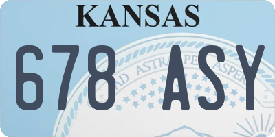 KS license plate 678ASY