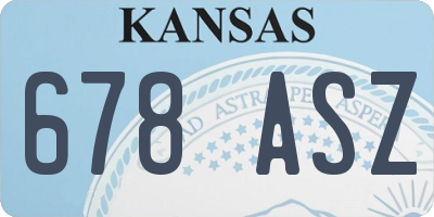 KS license plate 678ASZ