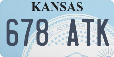 KS license plate 678ATK