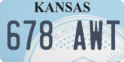 KS license plate 678AWT
