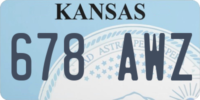 KS license plate 678AWZ