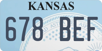 KS license plate 678BEF