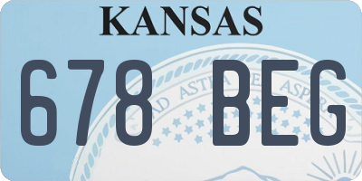 KS license plate 678BEG