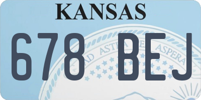 KS license plate 678BEJ