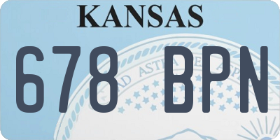 KS license plate 678BPN