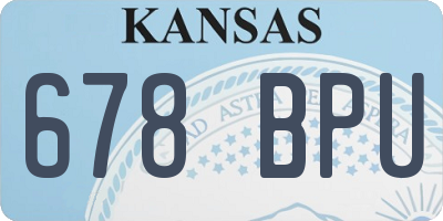 KS license plate 678BPU