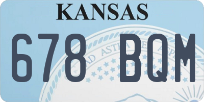 KS license plate 678BQM