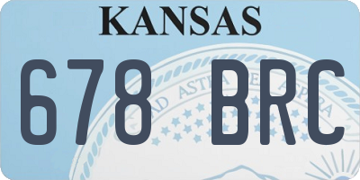 KS license plate 678BRC