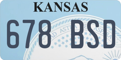 KS license plate 678BSD
