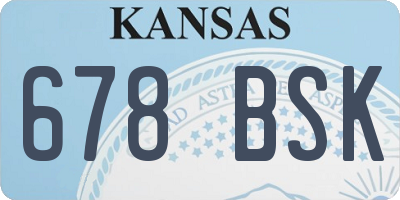 KS license plate 678BSK