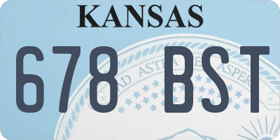 KS license plate 678BST