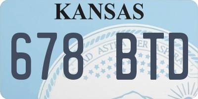 KS license plate 678BTD