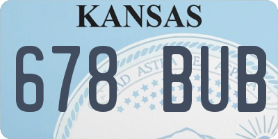 KS license plate 678BUB