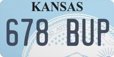 KS license plate 678BUP