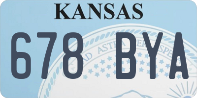 KS license plate 678BYA