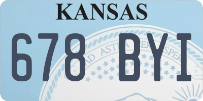 KS license plate 678BYI