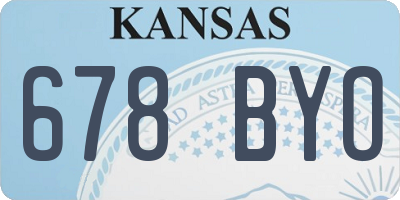 KS license plate 678BYO