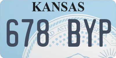 KS license plate 678BYP