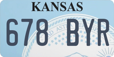 KS license plate 678BYR