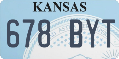KS license plate 678BYT