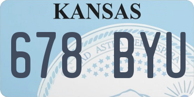 KS license plate 678BYU