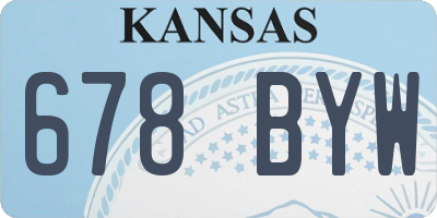 KS license plate 678BYW