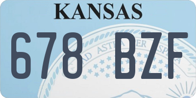 KS license plate 678BZF
