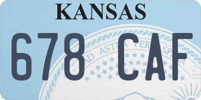 KS license plate 678CAF