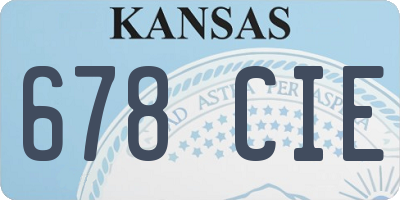 KS license plate 678CIE