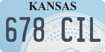 KS license plate 678CIL