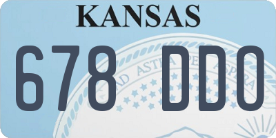 KS license plate 678DDO