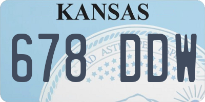 KS license plate 678DDW